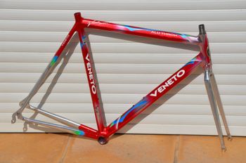Used Veneto Vintage Veneto Décor Road Bike Frame & Fork – Columbus Aluthron Aluminium Tubing (🇮🇹) Frameset 1998 Racefiets & gravel