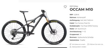 Używany Orbea OCCAM M10 2021 2021 Mountainbike — zdjęcie 2 z 7
