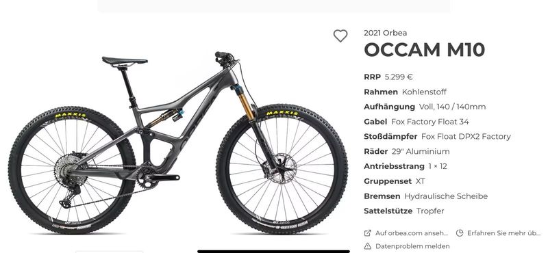 Używany Orbea OCCAM M10 2021 2021 Mountainbike — zdjęcie 2 z 7