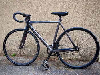 Cinelli, Cinelli Mash Parallax Aluminum Track Frame Set - Charcoal