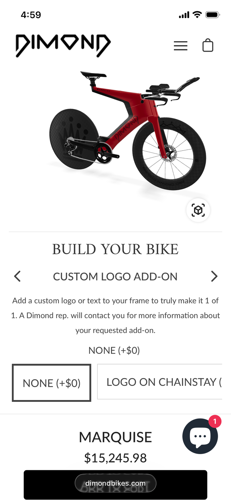 Used Dimond Dimond Custom SRAM Force eTap AXS 2025 Road & Gravel, Red — image 8 of 8