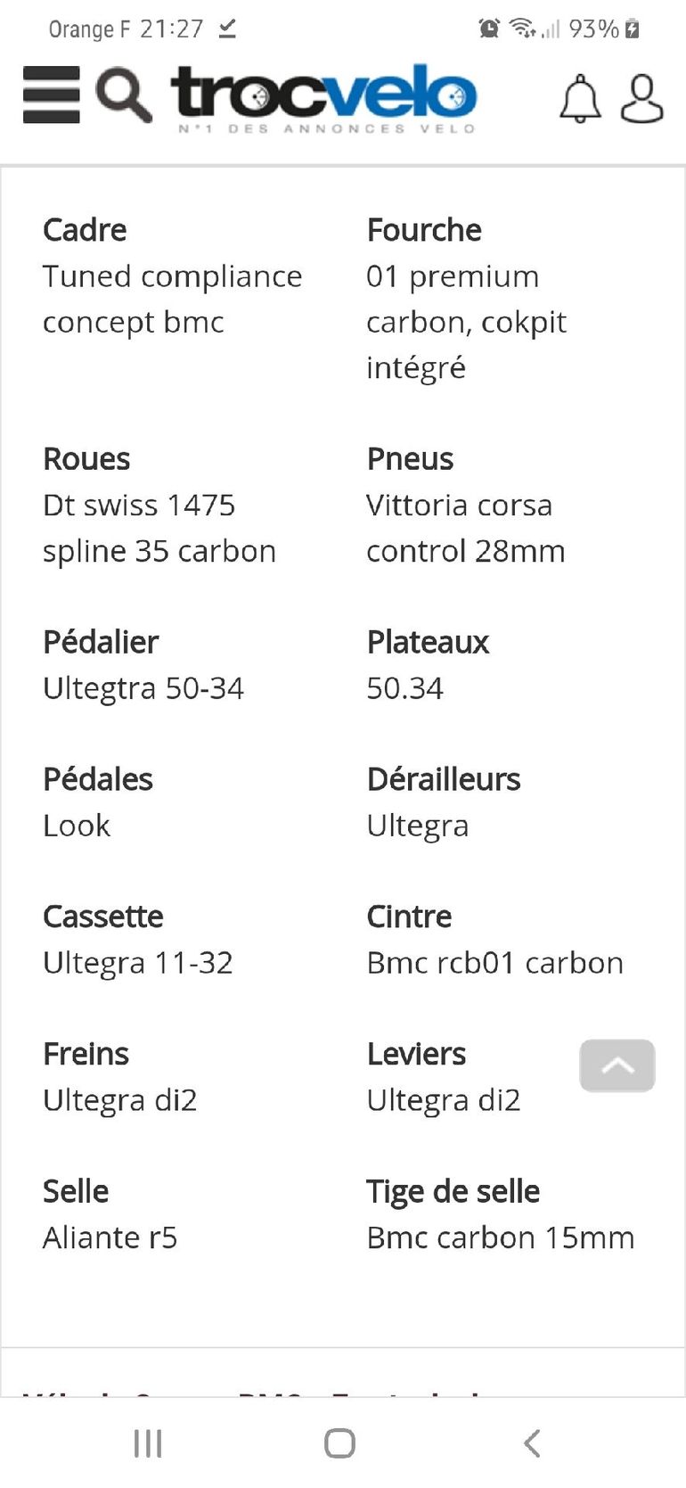 Used BMC Roadmachine 01 THREE 2018 2018 Road & Gravel — image 6 of 12