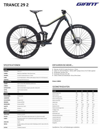 Używany Giant Trance 29 2 2020 2020 Mountainbike — zdjęcie 5 z 5