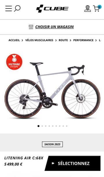Brugt CUBE LITENING AIR C:68X, PRO 2025 2025 Road & Gravel