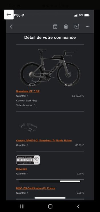 Used Canyon Speedmax CF 7 Di2 2024 2024 Road & Gravel, Light Gray — image 3 of 4