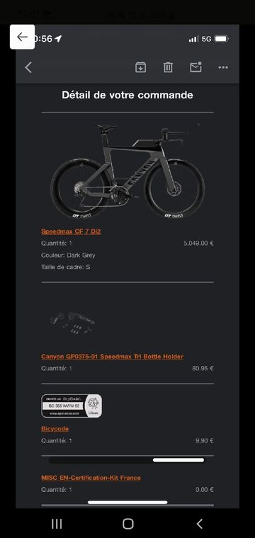 Used Canyon Speedmax CF 7 Di2 2024 2024 Road & Gravel, Light Gray — image 3 of 4