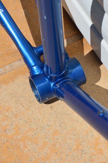 Used Famina Vintage Famina Professional Road Bike Frame And Fork Made From Columbus Aelle Steel Tubing. Frameset 1979 Road & Gravel, Blue — image 9 of 37
