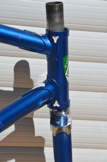 Used Famina Vintage Famina Professional Road Bike Frame And Fork Made From Columbus Aelle Steel Tubing. Frameset 1979 Road & Gravel, Blue — image 6 of 37