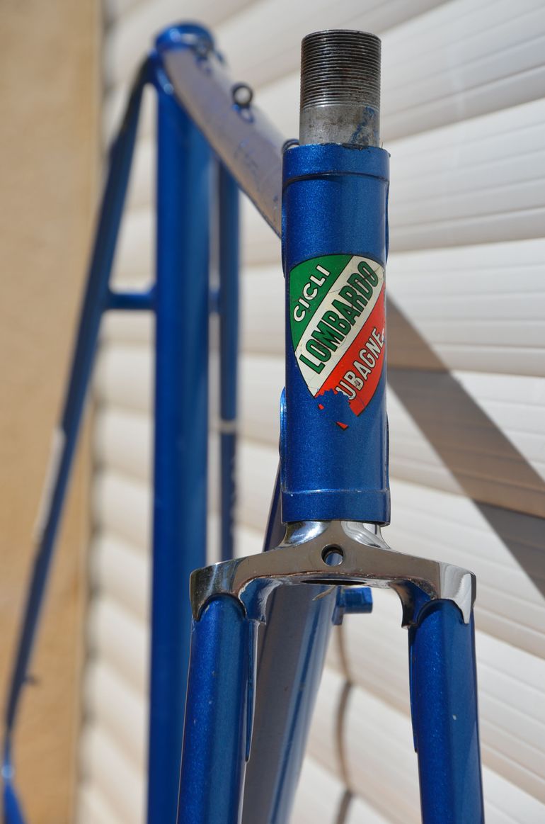 Used Famina Vintage Famina Professional Road Bike Frame And Fork Made From Columbus Aelle Steel Tubing. Frameset 1979 Road & Gravel, Blue — image 4 of 37