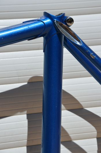 Used Famina Vintage Famina Professional Road Bike Frame And Fork Made From Columbus Aelle Steel Tubing. Frameset 1979 Road & Gravel, Blue — image 24 of 37
