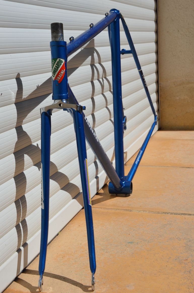 Used Famina Vintage Famina Professional Road Bike Frame And Fork Made From Columbus Aelle Steel Tubing. Frameset 1979 Road & Gravel, Blue — image 22 of 37