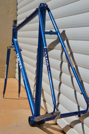 Used Famina Vintage Famina Professional Road Bike Frame And Fork Made From Columbus Aelle Steel Tubing. Frameset 1979 Road & Gravel, Blue — image 32 of 37