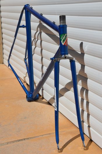 Used Famina Vintage Famina Professional Road Bike Frame And Fork Made From Columbus Aelle Steel Tubing. Frameset 1979 Road & Gravel, Blue — image 3 of 37