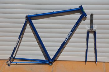 Used Famina Vintage Famina Professional Road Bike Frame And Fork Made From Columbus Aelle Steel Tubing. Frameset 1979 Road & Gravel, Blue — image 2 of 37