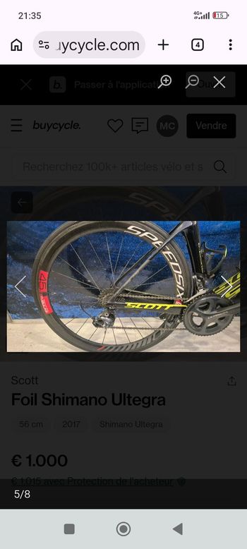 Used Scott Foil Shimano Ultegra 2017 Road & Gravel, Black — image 2 of 7
