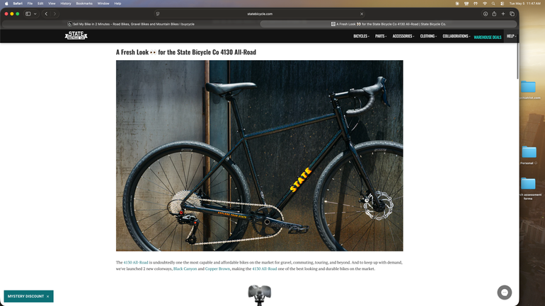 Used State Bicycle Co. 4130 All-Road Black Canyon 650b 2024 2024 Road & Gravel, Black — image 2 of 3