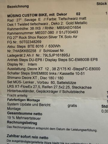 Used Müsing Savage 2021 Mountainbike, Black — image 1 of 8