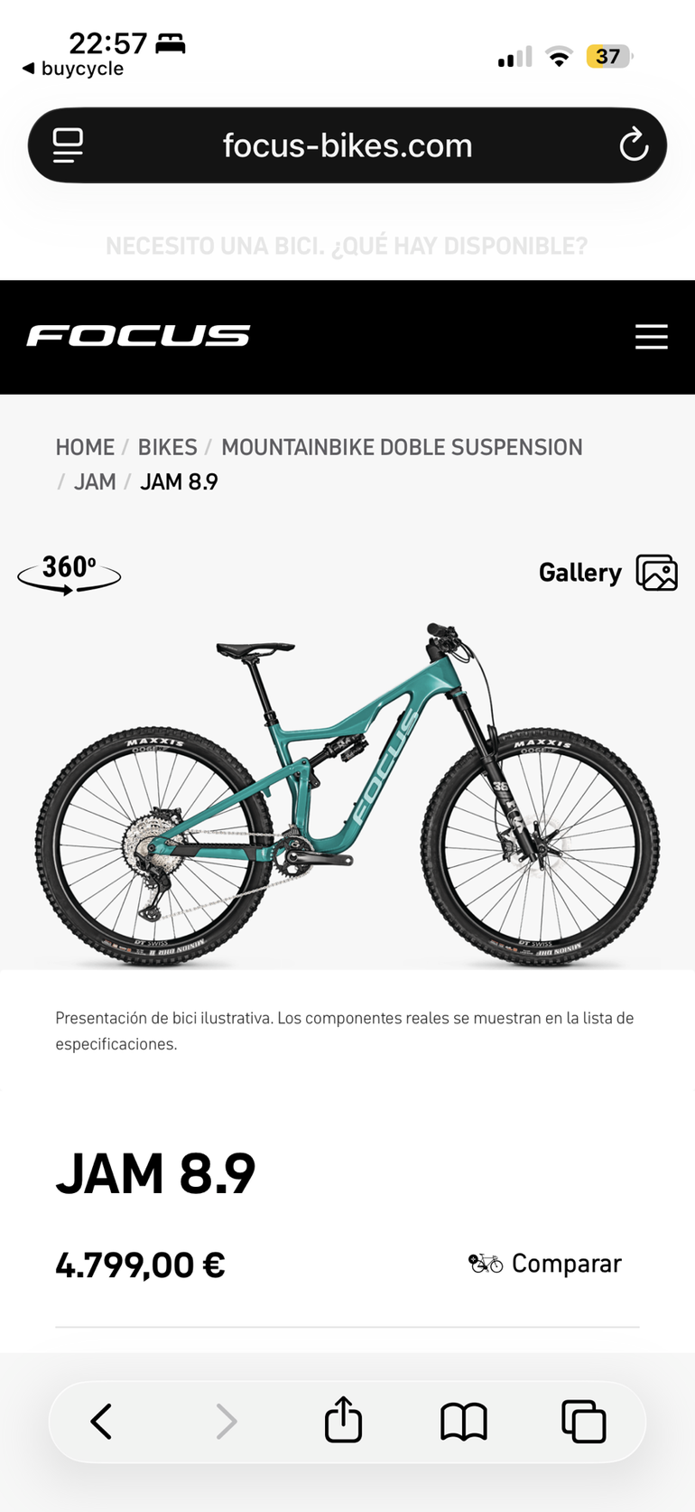 Used Focus Jam Shimano Deore XT 2024 Mountainbike, Grün — image 9 of 9