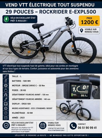 Used ROCKRIDER ROCKRIDER Custom Microshift Acolyte 2023 Mountainbike, Light Gray, 29 — image 3 of 5