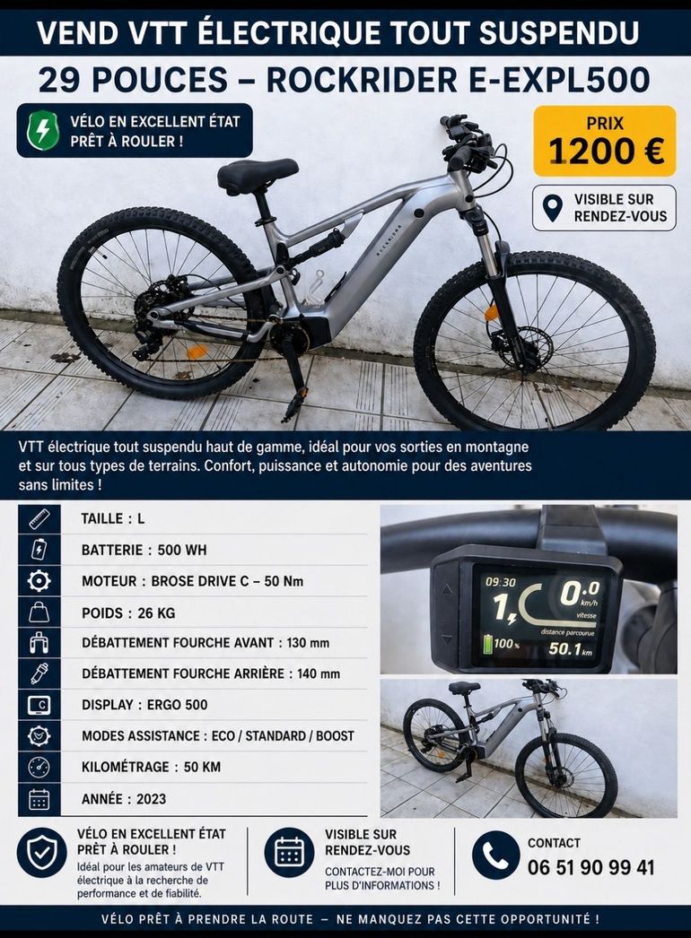Used ROCKRIDER ROCKRIDER Custom Microshift Acolyte 2023 Mountainbike, Light Gray, 29 — image 4 of 5