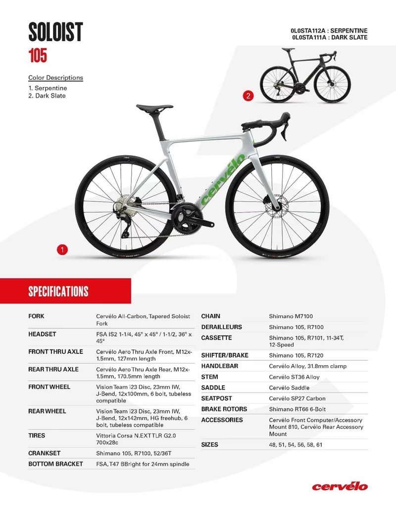 Brugt Cervélo Soloist 105 2025 2025 Road & Gravel — billede 3 af 3