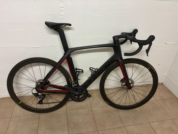 Used Look 795 BLADE R38D Black Metallic Red Mat Glossy 2022 2022 Road & Gravel, Black — image 4 of 5