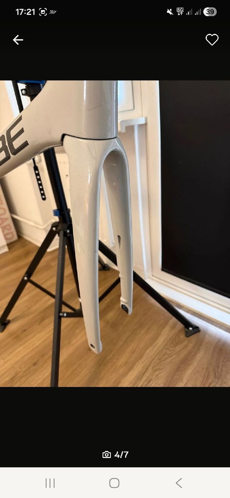 Used CUBE AGREE C:62, SLT 2024 Frameset 2024 Road & Gravel, White — image 4 of 5