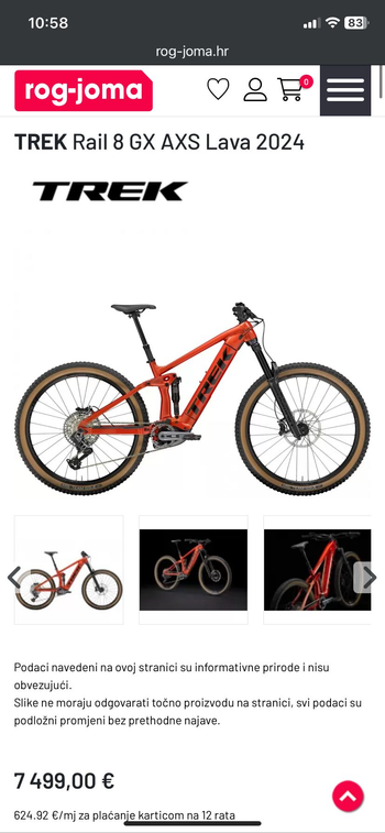 Used Trek Trek Rail 8 GX AXS T-Type Gen 3 2024 Mountainbike, Red — image 14 of 14
