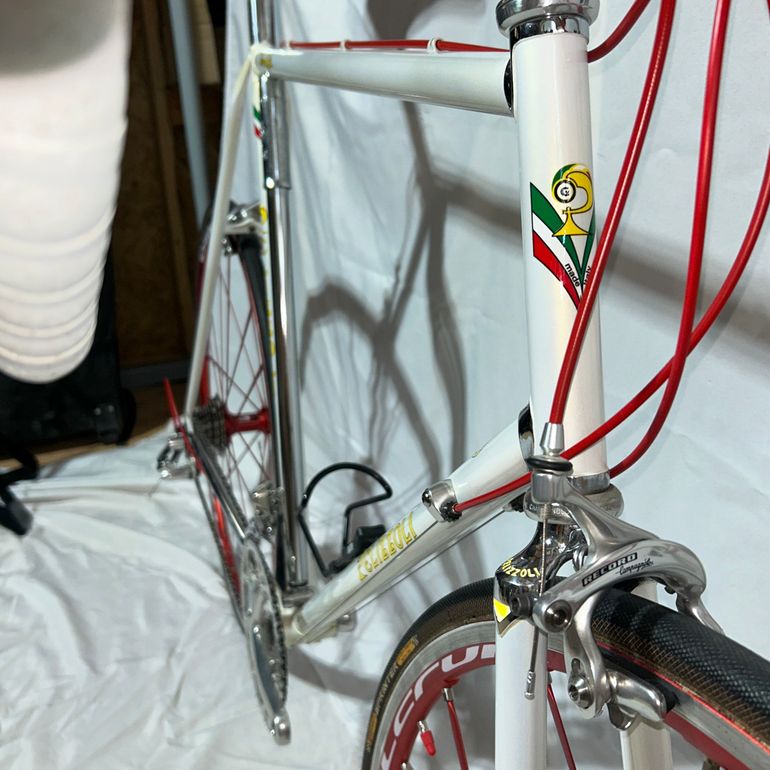 Used Pelizzoli Vintage Steel Road Bike Campagnolo Record Fulcrum 62cm 1993 Road & Gravel, White — image 3 of 29