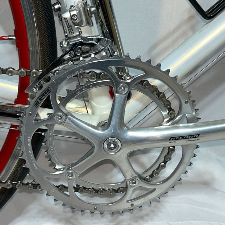 Used Pelizzoli Vintage Steel Road Bike Campagnolo Record Fulcrum 62cm 1993 Road & Gravel, White — image 11 of 29