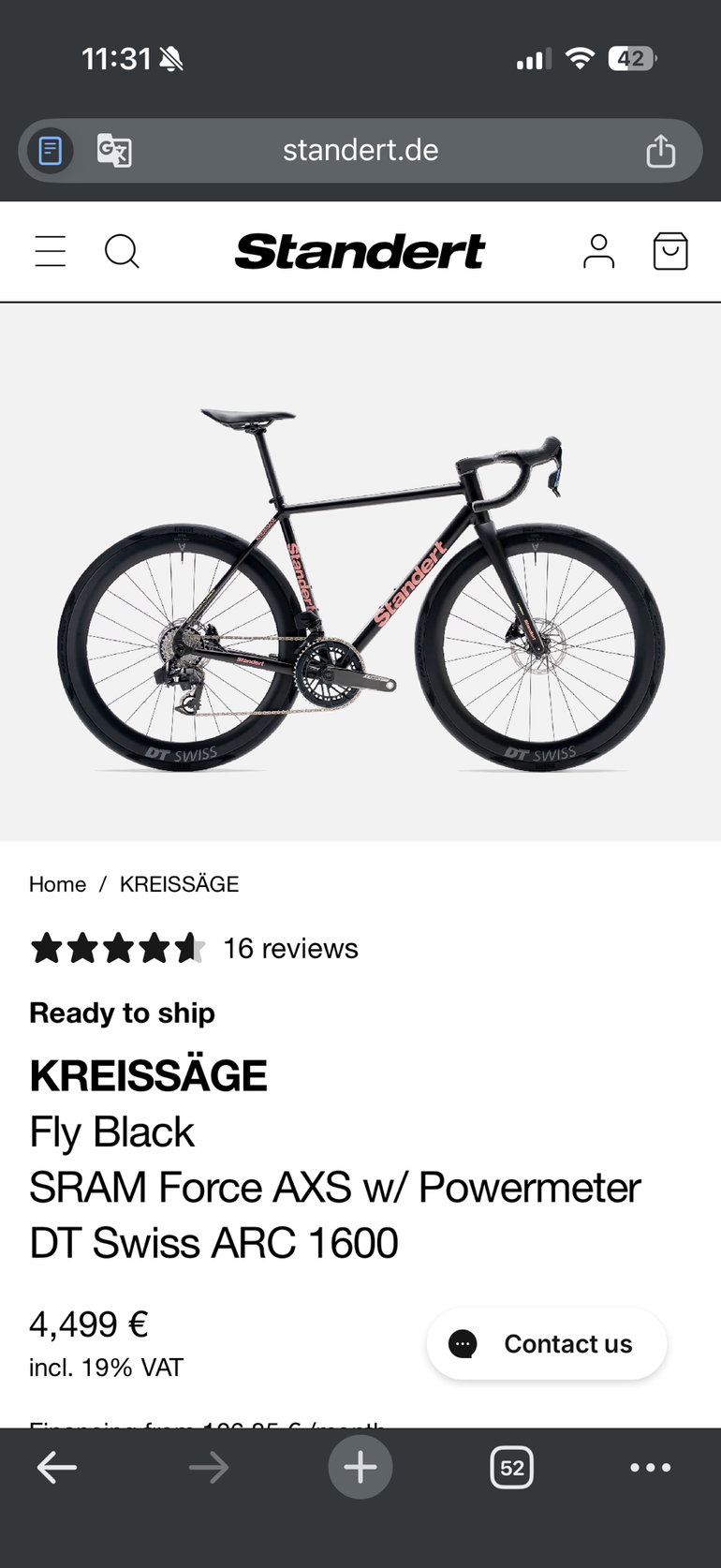 Used Standert Kreissage SRAM Force eTap AXS 2025 Road & Gravel, Schwarz — image 10 of 10