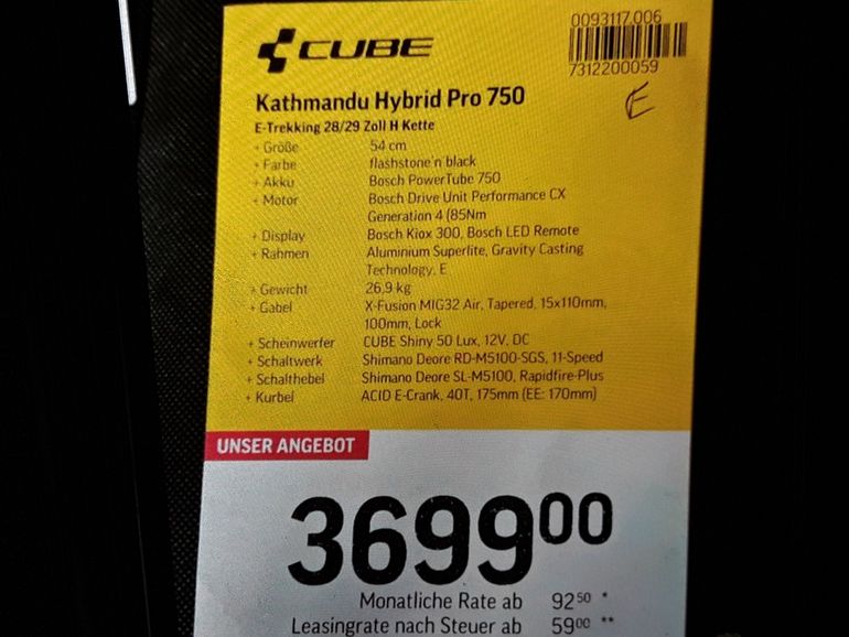 Used Cube Kathmandu Hybrid Pro 750 e- Bike Trekking 28/ 29 Zoll Cube Kathmandu Hybrid Pro 750 E- Trekking 2024 Urban, Nero — image 11 of 11