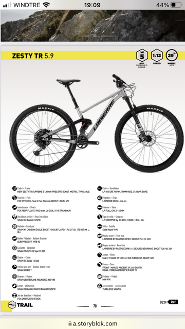 Lapierre Zesty TR 5.9 2021 2021 Mountainbike usato, Grigio chiaro — immagine 4 di 6