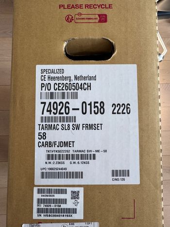Used Specialized S-Works Tarmac SL8 Frameset - FACT 12r Carbon 2026 Frameset 2026 Road & Gravel, Black — image 17 of 17