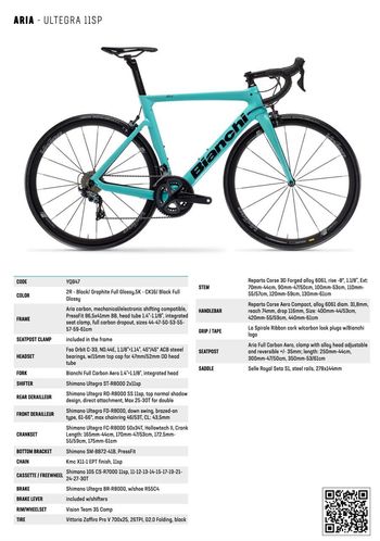 Used Bianchi Aria Shimano Ultegra 2021 Road & Gravel, Green — image 3 of 3