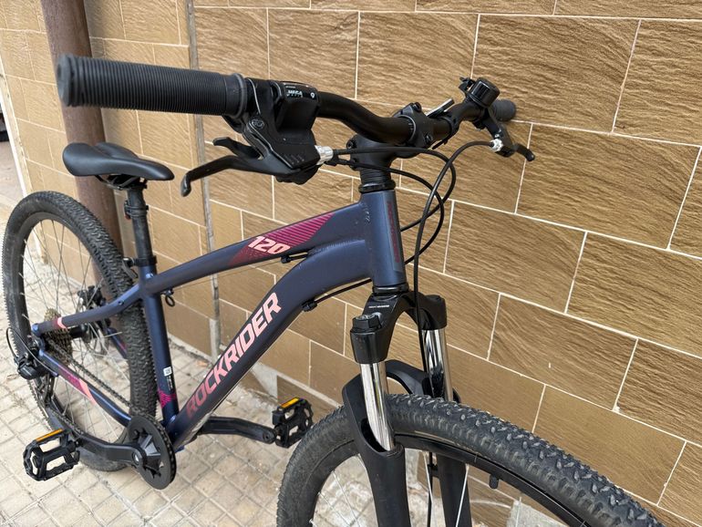 Used ROCKRIDER Women's 27.5" Mountain Bike ST 120 - Navy 2021 2021 Mountainbike, Viola — image 4 of 7
