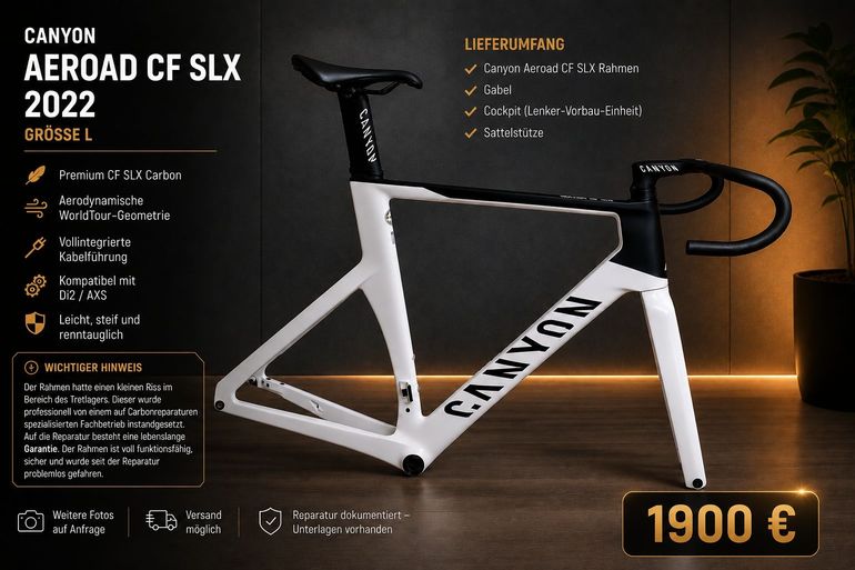 Used Canyon Aeroad CF SLX 8 Disc Di2 2022 Frameset 2022 Road & Gravel, White — image 1 of 5