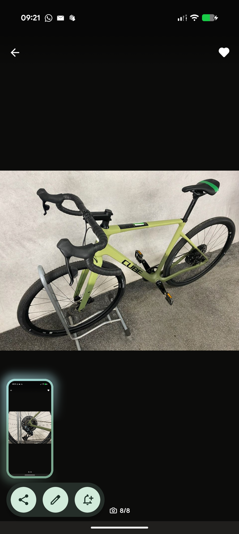 Used CUBE NUROAD C:62 SLX 2024 2024 Road & Gravel — image 2 of 6