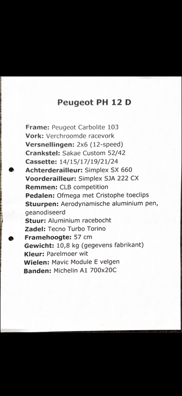 Used Peugeot Ph12-D 1982 Road & Gravel, White — image 8 of 8