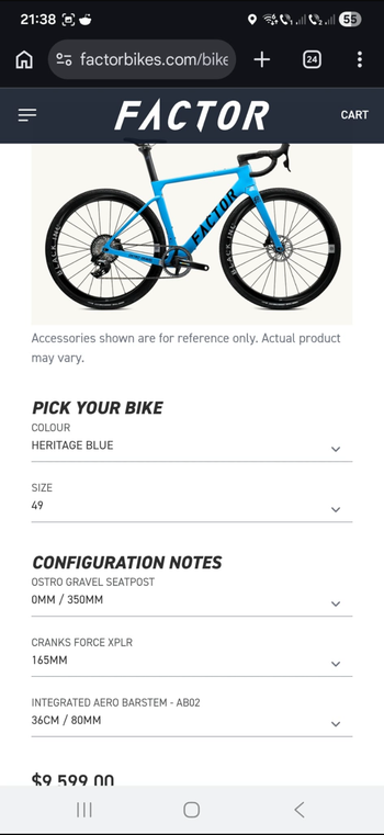 Used Factor Ostro Gravel - SRAM Force XPLR w/ Power Meter 2025 2025 Road & Gravel, Azul — image 3 of 3