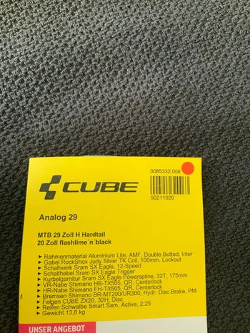 Used CUBE ANALOG 2022 2022 Mountainbike, Orange, 27.5, 29 — image 15 of 15