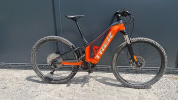 Used Trek Powerfly FS 4 2021 2021 Mountainbike, Orange, 27.5, 29 — image 2 of 7