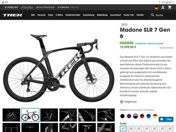 Used Trek TREK MADONE SLR 7 GEN 6 2022 Road & Gravel, Light Gray — image 14 of 20