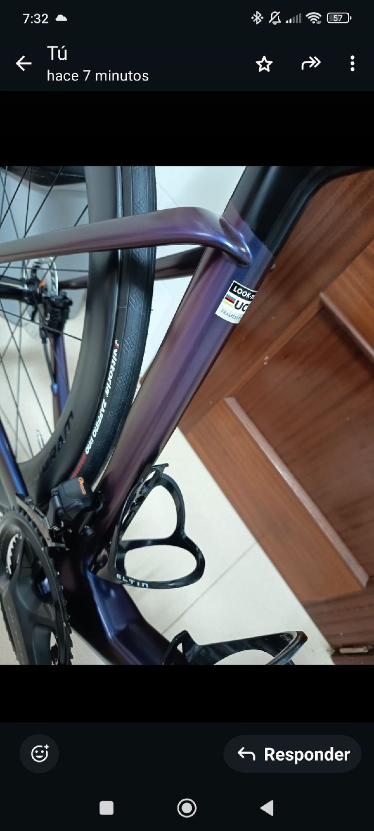 Used LOOK 795 BLADE RS MODELO EQUIPO PROFESIONAL COFIDIS SIN RUEDAS TOPE GAMA LOOK 795 BLADE RS MODELO EQUIPO PROFESIONAL COFIDIS SIN RUEDAS TOPE GAMA Custom Shimano Ultegra Di2 2025 Road & Gravel, Purple — image 11 of 13