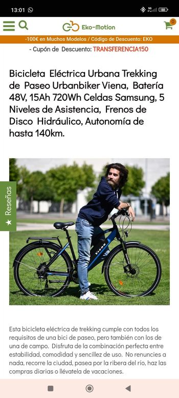 Used urban biker BICICLETA ELECTRICA, URBANBIKER 2023 Urban & Touring