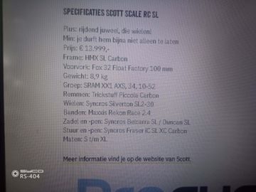 Używany Scott Scale RC SL 2024 2024 Mountainbike — zdjęcie 5 z 5