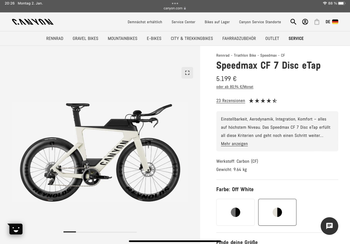 Used Canyon Speedmax CF 7 Disc eTap 2022 2022 Road & Gravel, White — image 17 of 26