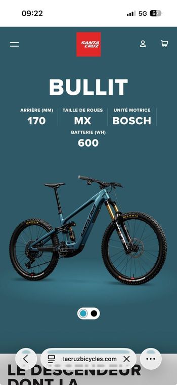 Used Santa Cruz Bullit X0 AXS RSV 2026 2026 Mountainbike, Blue, 29, 27.5 — image 2 of 4