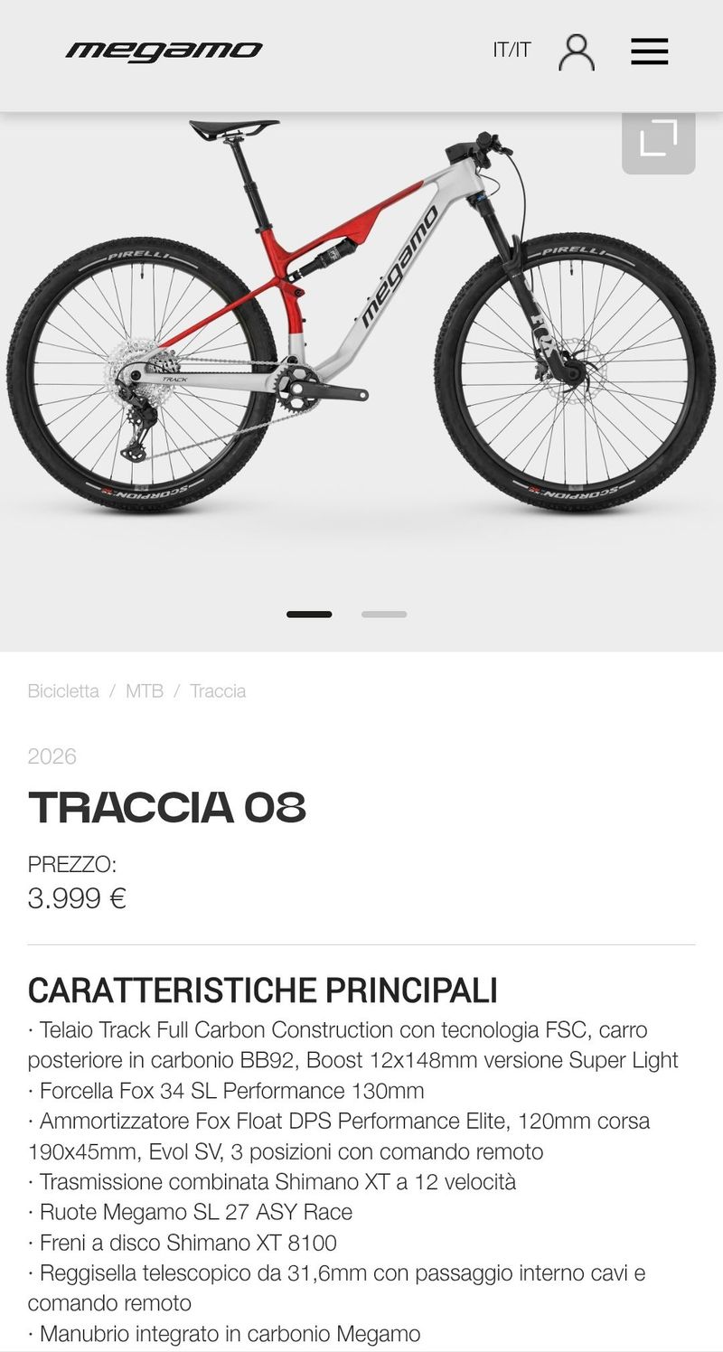 Brugt Megamo Track Shimano Deore XT 2026 MTB