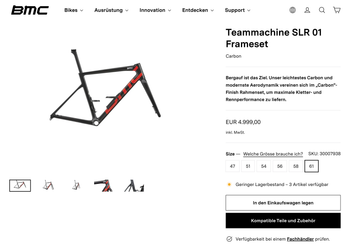 Used BMC Teammachine SLR01 BMC Teammachine SLR01FOUR Disc Carbon Frameset 2022 Road & Gravel — image 2 of 12